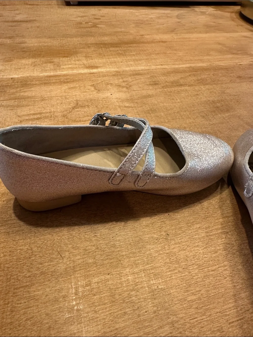 Girls' Cat&Jack Sparkle Mary Jane Flats in Silver/Pewter